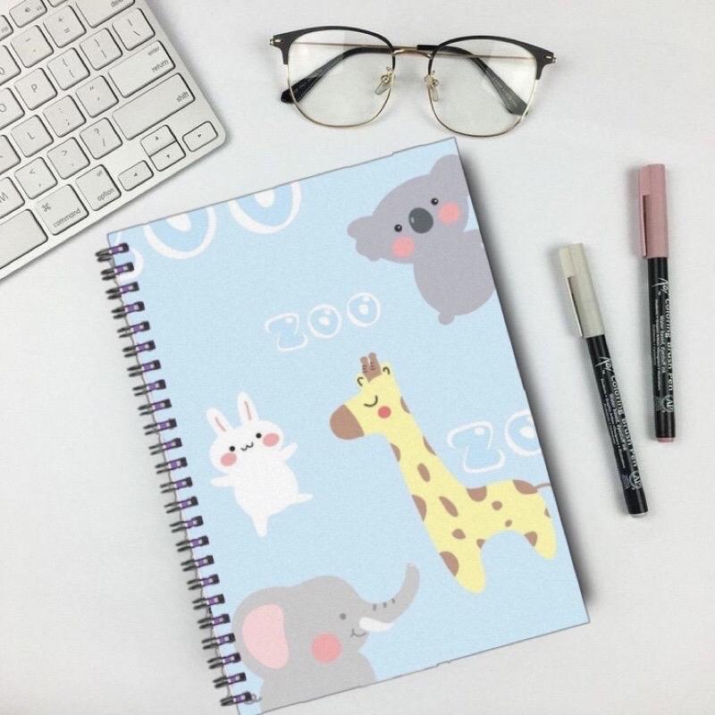 Buku tulis sekolah lucu notebook jurnal harian buku diary design hewan lucu ukuran a5 isi 100 halaman bergaris dan polos murah 1