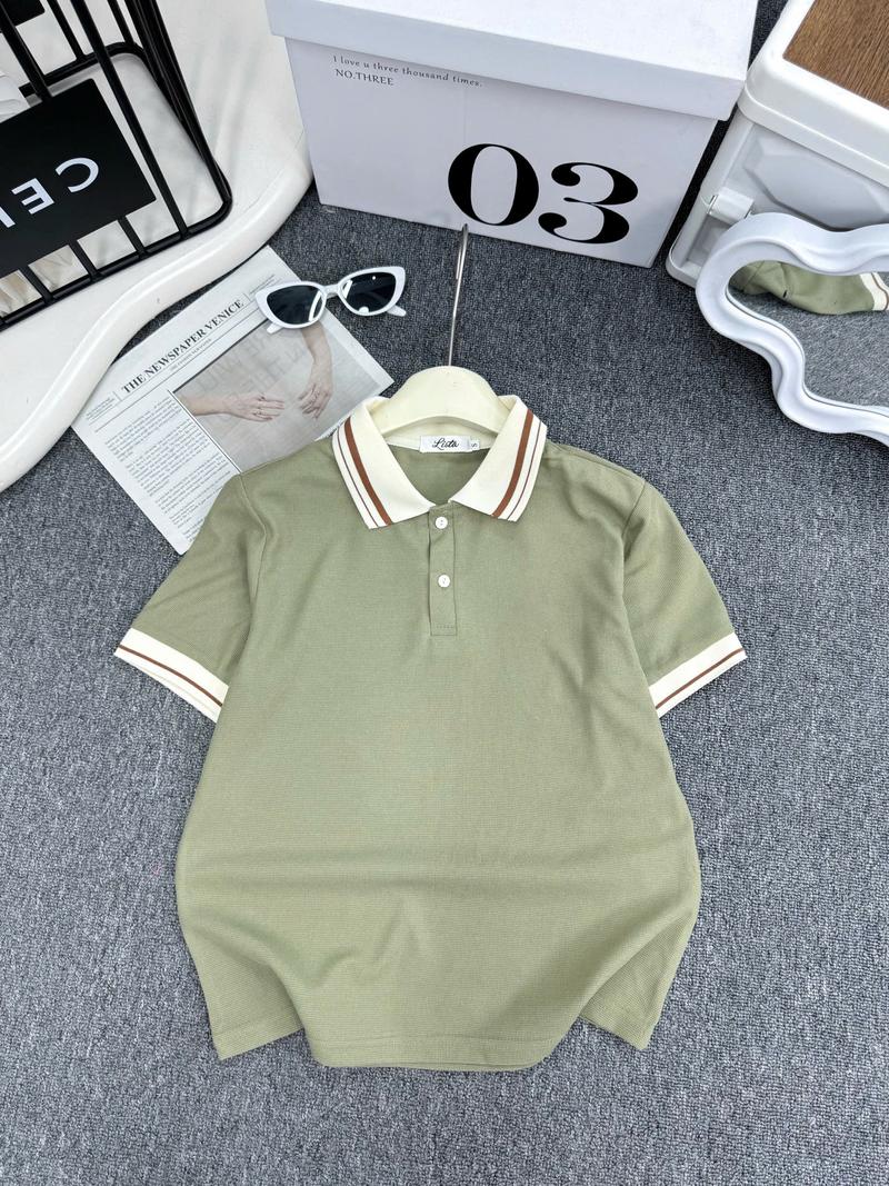 Product Introduction of Áo Polo nữ Lista 9 màu trơn ,cổ dệt kim thanh lịch .From xuông thoải mái vải cotton tổ ong ,đủ size 38-85kg ( M9) 9
