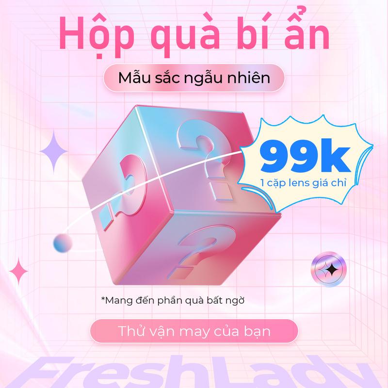 Hộp quà bí ẩn 1 lens ngẫu nhiên Fresh Lady 6 tháng Surprise Box Mẫu màu ngẫu nhiên Tặng hộp đựng lens