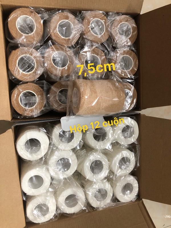 Hộp 12 cuộn 7,5 cm băng keo thể thao quấn cổ chân, đầu gối chống chấn thương trong thi đấu và tập luyện Cao Su bangke  othethao