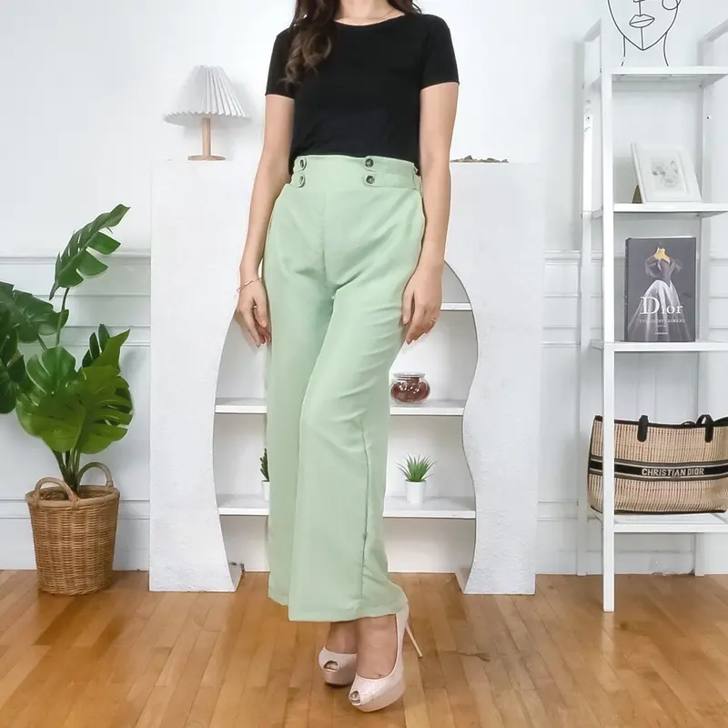 Celana kulot Highwaist Double button 3