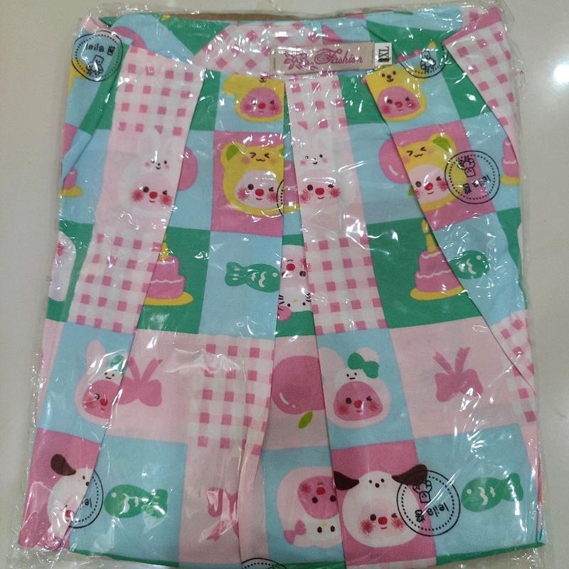 Đồ Ngủ Quần Đùi Có Túi Áo Dây Hình Thú lụa manggo (40kg đến 65kg) Nữ Women Voi Nhung Top Quần Ngủ Pijama 6