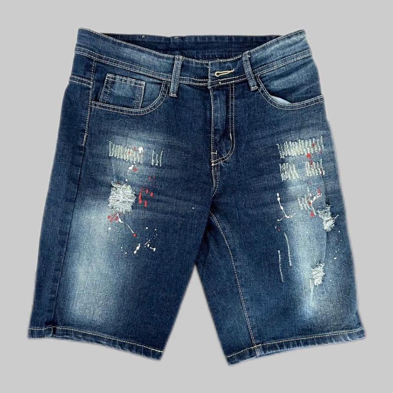 Quần short jeans Nam Mẫu 191 vẩy sơn cao cấp giá rẻ - Màu XANH ĐẬM quần  amiri quần  bò Menswear Pants Có Túi Lưng Cao quần  bò