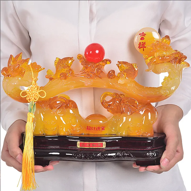 Tượng gậy như ý, Gậy như ý phong thuỷ, Cặp voi đỡ, Tượng phong thủy, Decor Trang trí nhà cửa, Quà tặng ý nghĩa - SUNNY 5