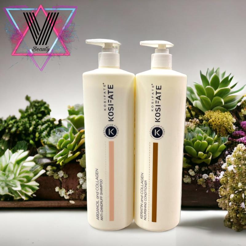 Dầu gội cặp dầu gội xả dưỡng sinh Kosifate giảm gãy rụng xơ rối 1000ml Collagen Gội Đầu