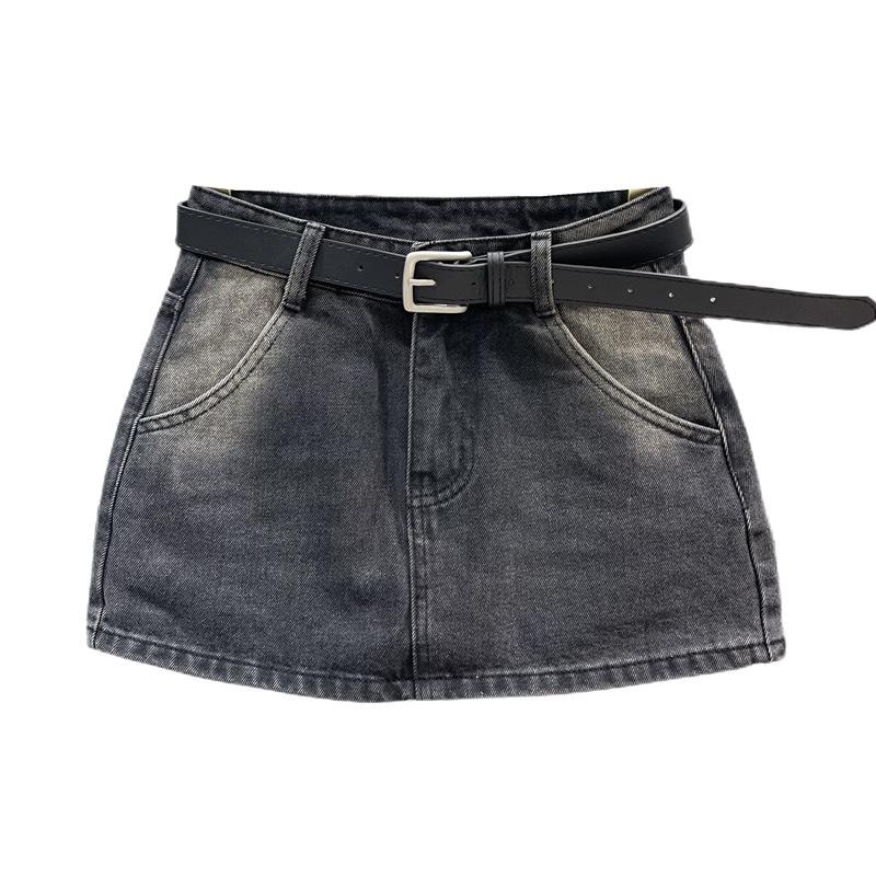  Chân Váy Jean Dáng Ngắn Phong Cách Hàn Quốc Kiểu Dáng Y2K Màu Đen V-004 