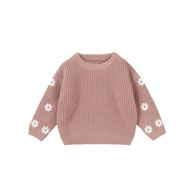 Product Introduction of Newborn Girl Sweater Casual Floral Embroidery Warm Knitted Long Sleeves Pullover Infant Knitwear for Toddler 39