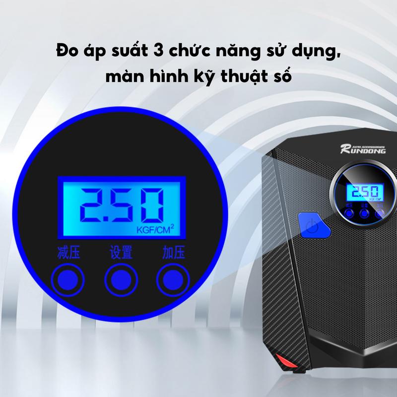 Máy Bơm Lốp Ô Tô Điện Tử Mini Cầm Tay Tự Ngắt Bơm Lốp Xe Hơi Tự Động Tiện Dụng Chất Lượng Cao 3