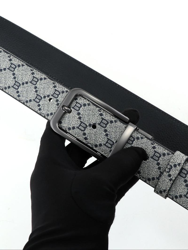 Product Introduction of Men's Letter Print Tape Belt, 2024 New Style Business Casual Waistband for Work Office, Fashion All-match Clothes Accessories for Working, Dating, Party Wear 5