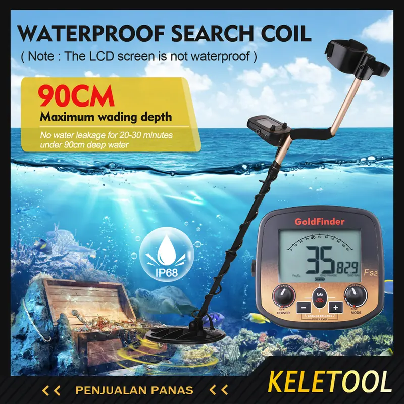 KELETOOL metal detector FS2 alat detektor logam emas bawah tanah  tlsms metal detector underground gold finder 7