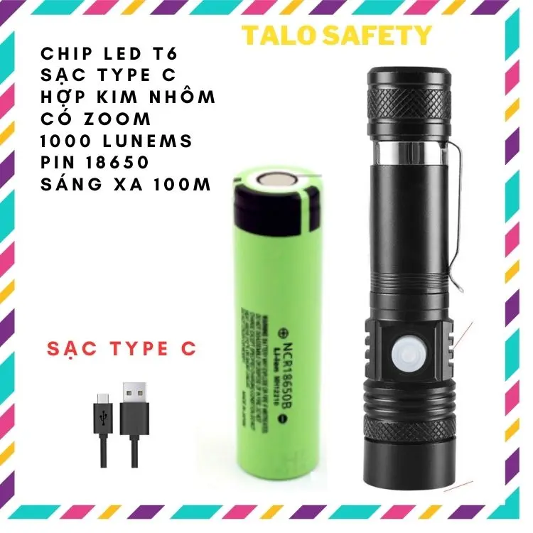 Đèn pin  siêu sáng cầm tay mini led t6 MÃ 20, chống nước tốt