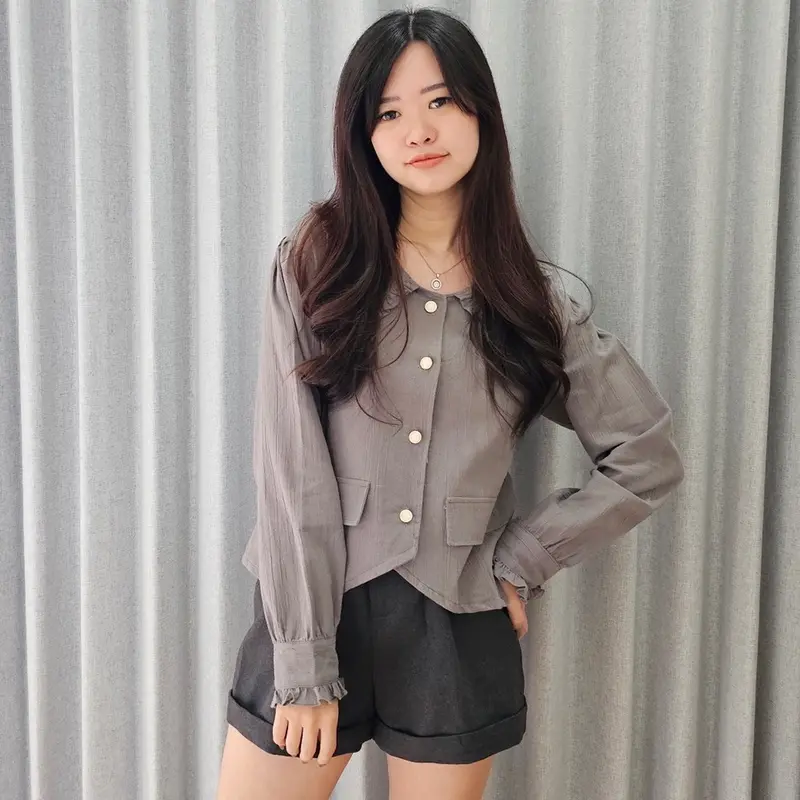Sohee Top / atasan wanita / kemeja wanita Polos Linen 7