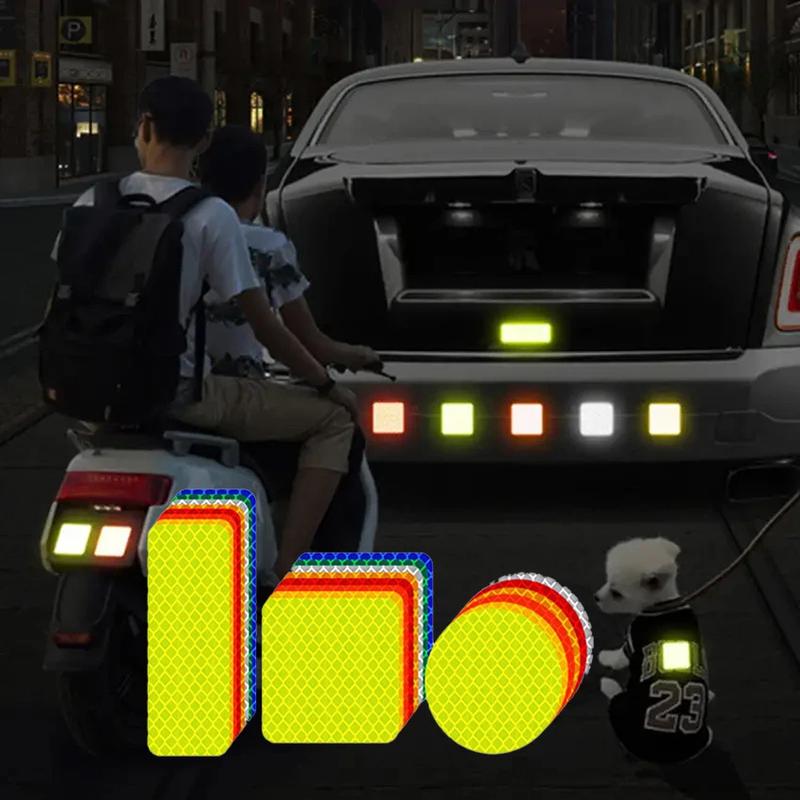 10PCs reflective warning stickers car wheels reflective strip stickers reflective safety stickers 2