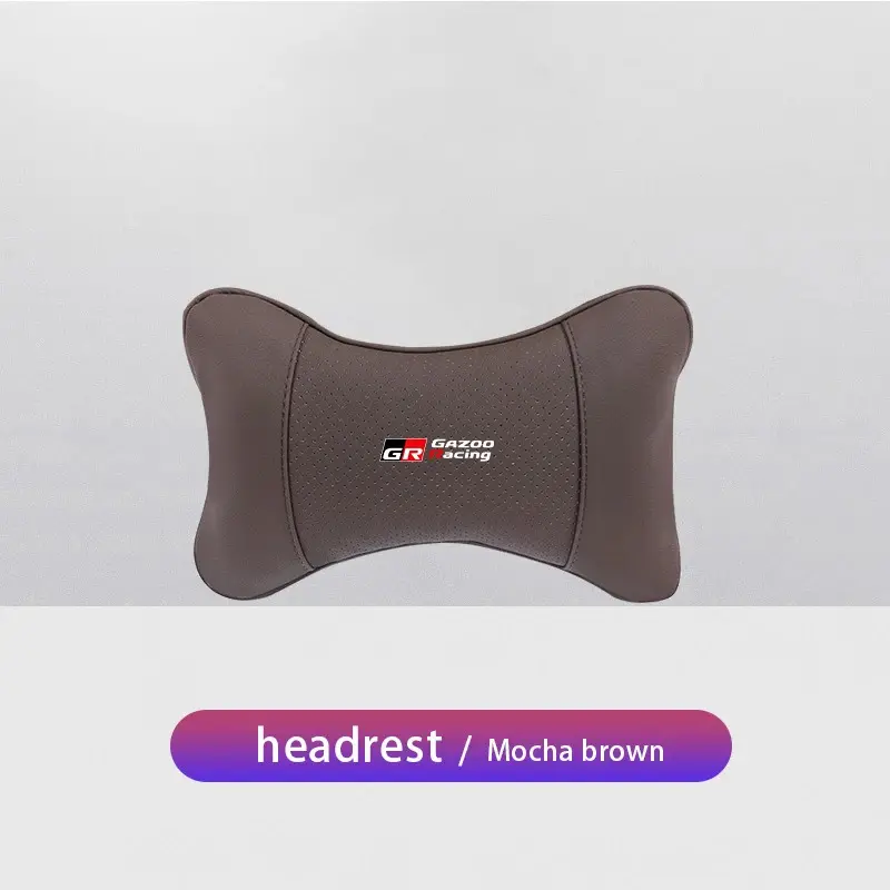 1Pcs Car Seat Headrest Auto Logo Neck Waist Pillow For Toyota Gazoo Racing Corolla Yaris Chr Auris Rav4 Prius Prado Avensis 8