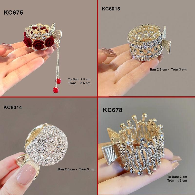 GOTI Kẹp Tóc Dạng Vòng Tròn Nhỏ Nhắn Phù Hợp Kẹp Tóc Đuôi Ngựa Đính Đá Nhiều Mẫu Quà Dành Cho Nữ Các Dịp Lễ KC675-KC6051 1