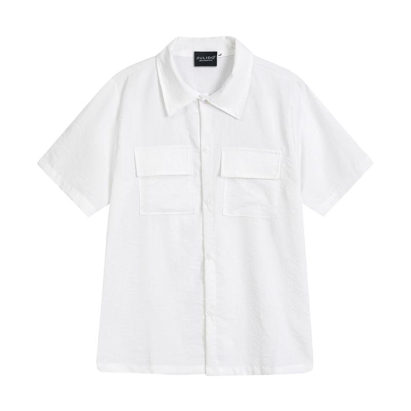Bộ quần áo nam nữ vải đũi xước ngắn tay cao cấp Julido thoáng mát mùa hè Menswear 4