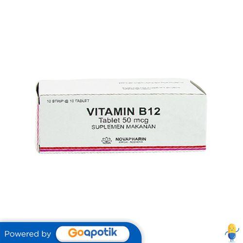 Gambar VITAMIN B12 NOVAPHARIN 50 MCG BOX 100 TABLET dari Apotek Aulia Bekasi Utara by GoApotik Kota Bekasi Tokopedia