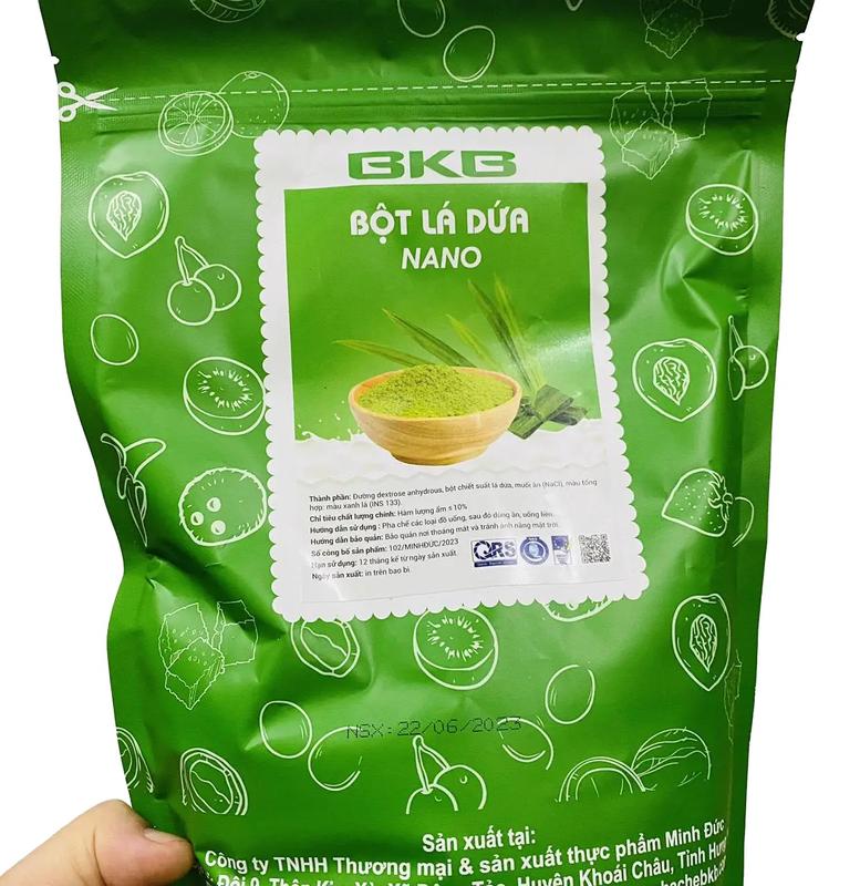 Bột lá dứa bột lá nếp nano nguyên chất. dùng pha trà sữa trà lá nếp cốt dừa nấu chè nấu thạch tạo màu thực phẩm nấu xôi Chua