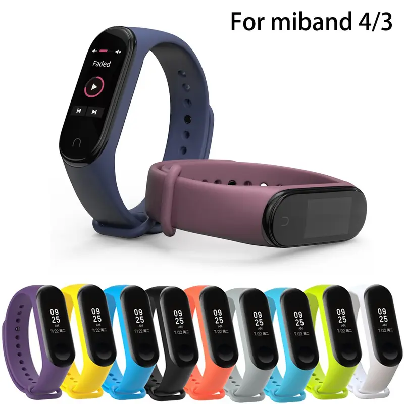 Dây Đeo Đồng Hồ Silicon, Phong Cách Thể Thao, Dành Cho Xiaomi Mi Band 4 Và 3, Tương Thích Với Miband 3 Và 4 0