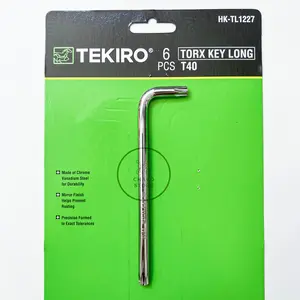 Tekiro kunci L bintang panjang T10 15 20 25 27 30 40 45 50 torx key long