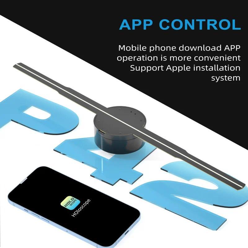 3D Advertising Projector Wifi Led Sign Holographic Lamp Player Remote Advertise Display 3D Fan Hologram Projector Logo Light