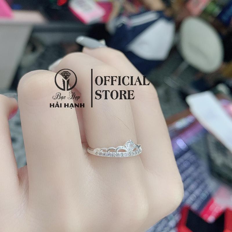 Nhẫn vương miện bạc ta nhỏ xinh [N75] cho nữ Bạc đẹp hải hạnh nhan  bac Pin Đeo Tay Voi