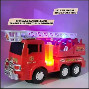 promo mainan mobil pemadam kebakaran berlampu dan serine Anak Baterai Control Remote Plastik