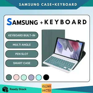 (ISEIKI) Case Compatible For Sam sung Tab S6 LITE S7/S8 With Wireless Bluetooth Keyboard Case Samsung A8 Smart Autolock Magnetic Cover Casing With Pen Slot Compatible For Sam sung Gal axy Tab A7 / A7 Lite A8 X200 X205 Premium Quality