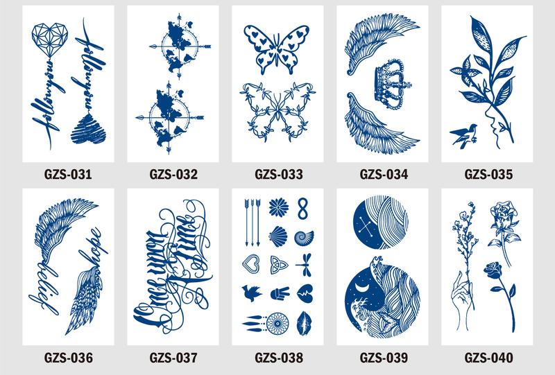 Product Introduction of Herbal Juice Semi-Permanent Temporary Tattoo Stickers Waterproof Long-Lasting Alphabet Fresh Style Tattoos tattoo  sticker  30  days 6