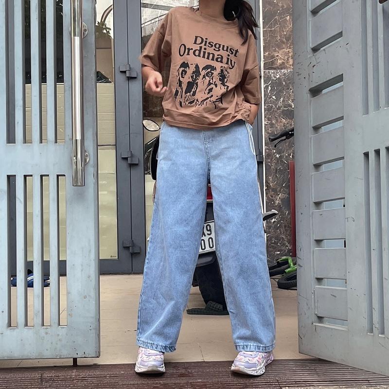 20-50kg - Nado Care Set bộ áo croptop và quần jean ống suông cho bé gái siêu cưng, set bộ áo thun và quần jean suông bé gái(có ảnh thật)