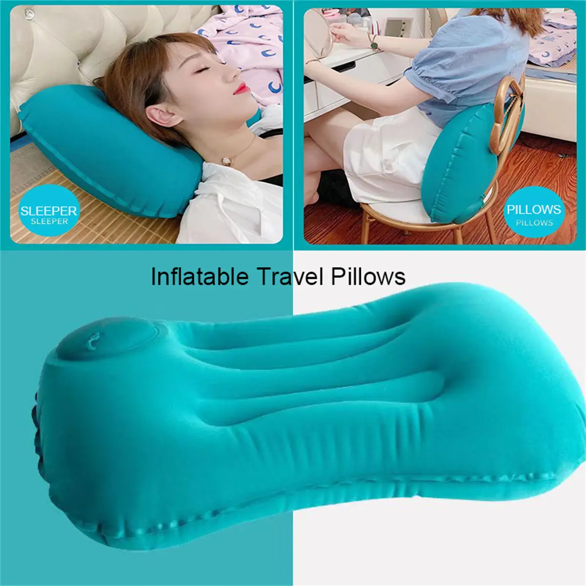 Inflatable Travel Camping Pillow Ultralight Comfortable Compressible Upgrade Ergonomic Foldable Portable Home Work