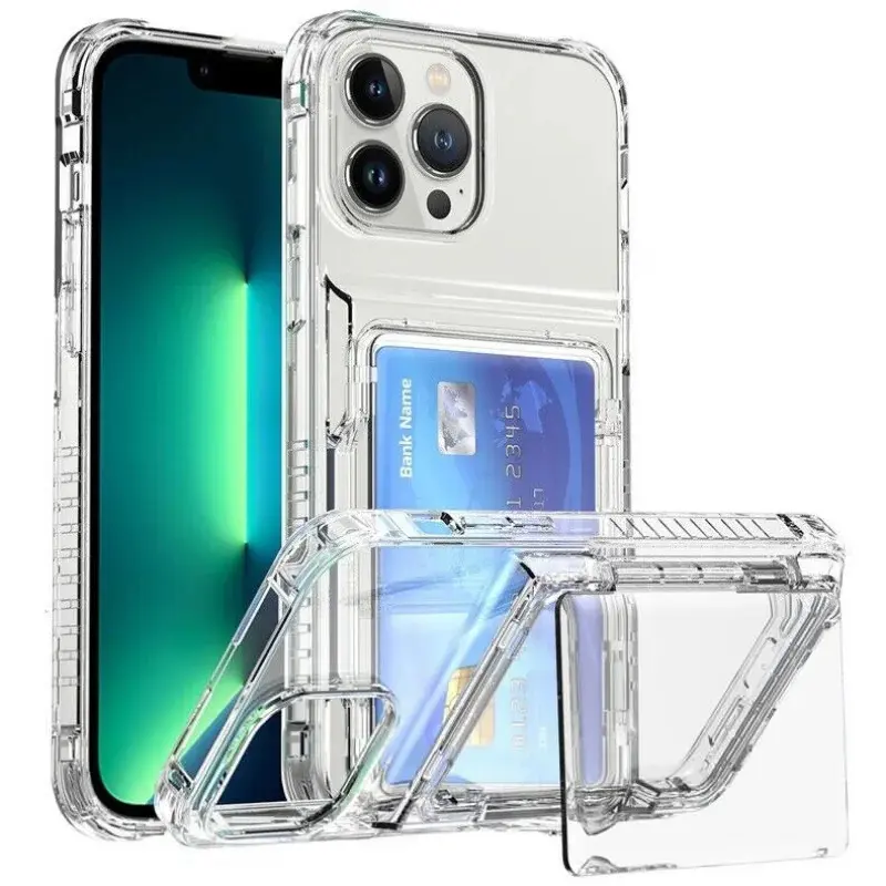 Clear Wallet with Flip Card Holder Phone Case Stand For iPhone 15 14 Plus 13 12 11 Pro Max Hard PC Transparent Back CoverLuxe Tech Haven