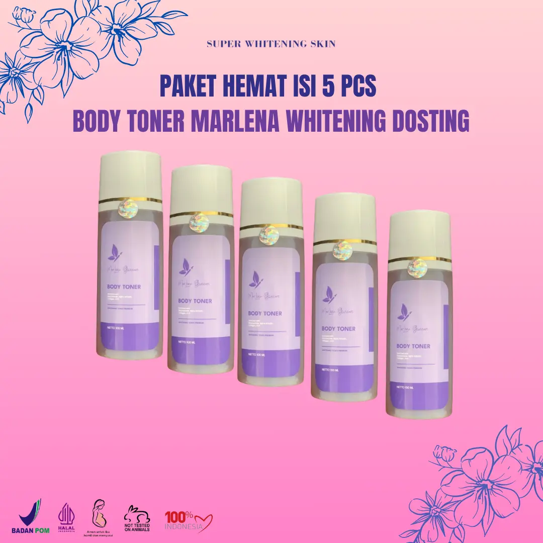 BELI 5 TONER MARLENA WHITENING AHA BPOM