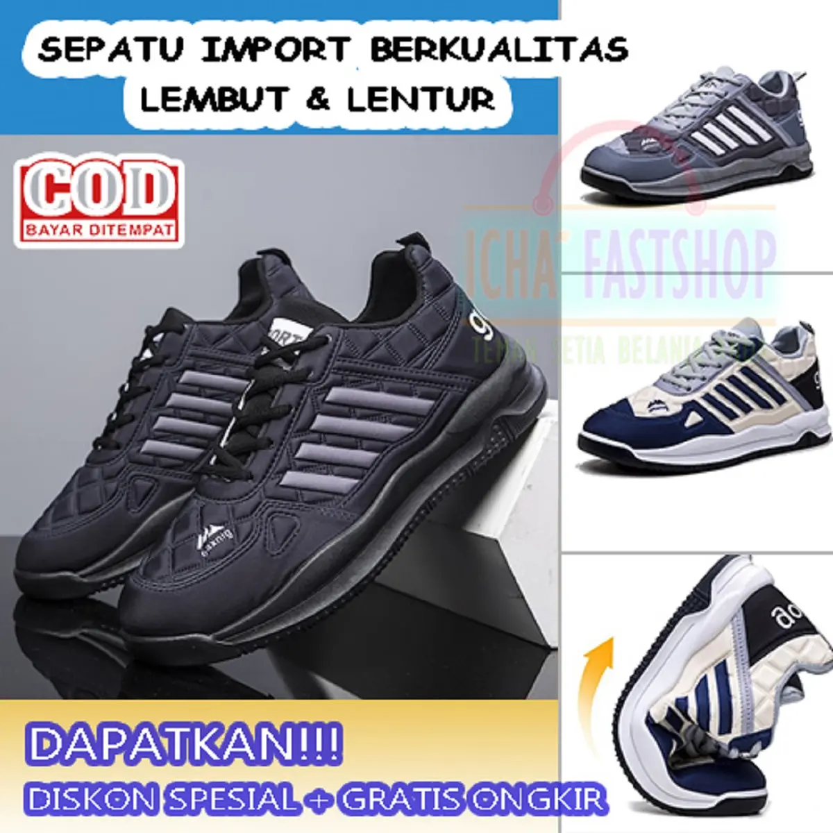 Sepatu Import Premium sneakers pria gaxing pro lembut dan lentur Casual Shoes