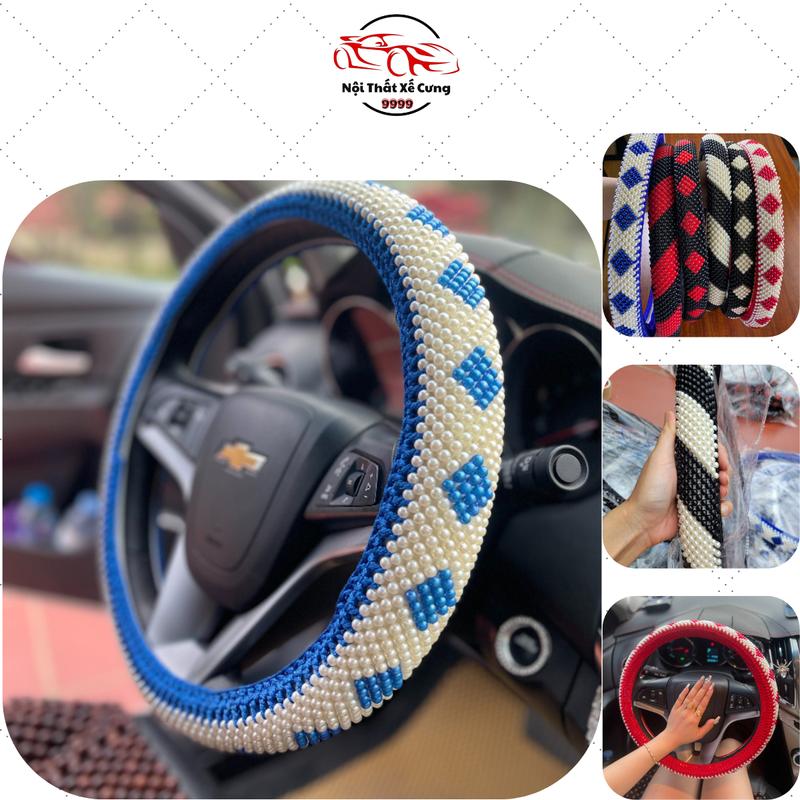 Bọc Vô Lăng Hạt Cườm Cho Xe Tải Bọc Size 38cm - 40cm - 42cm - 45cm - 47cm - 49cm Chống Mồ Hôi Tay Chống Trơn Trượt Nội Thất