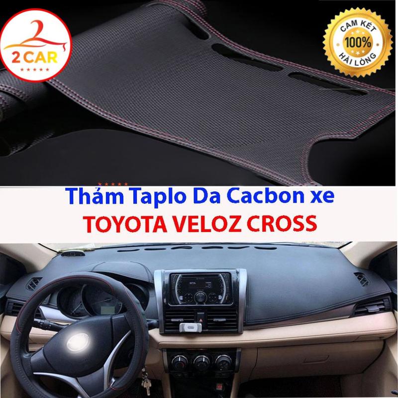  Thảm Taplo Da Cacbon Dành Cho Xe Toyota Veloz Cross 2022 2023,2024 chống nóng tốt chống trơn trượt vừa khít theo xe 