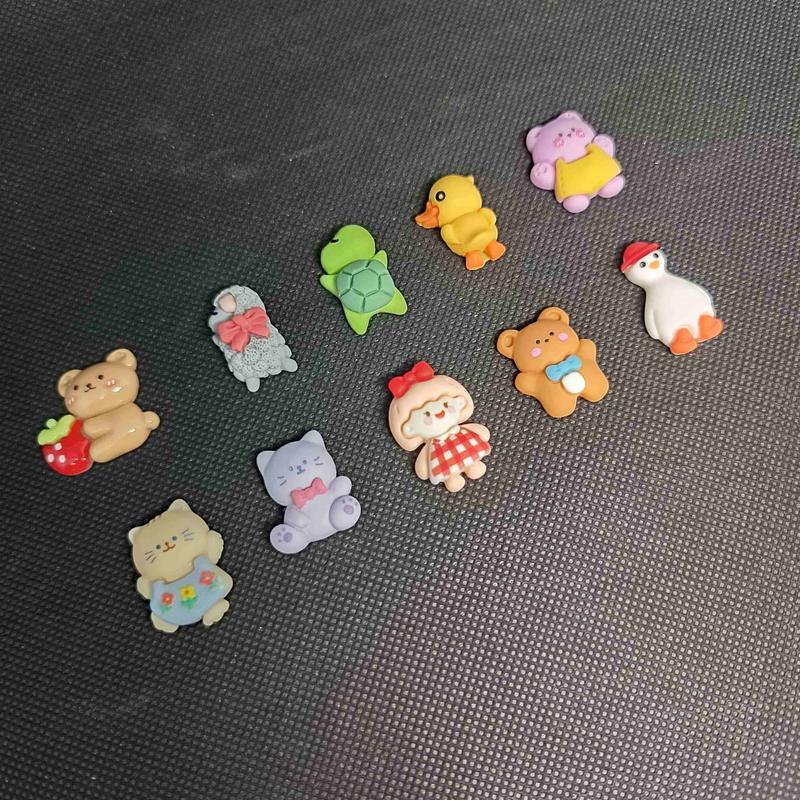 Clay Cute Selusin 12pcs Mote Manik BT21 Hello Kitty Cinnamoroll Cloud Natal Pompompurin My Melody Hiasan Bross Jepit Rambut Anak Liontin Resin Manik Mote Monte 6
