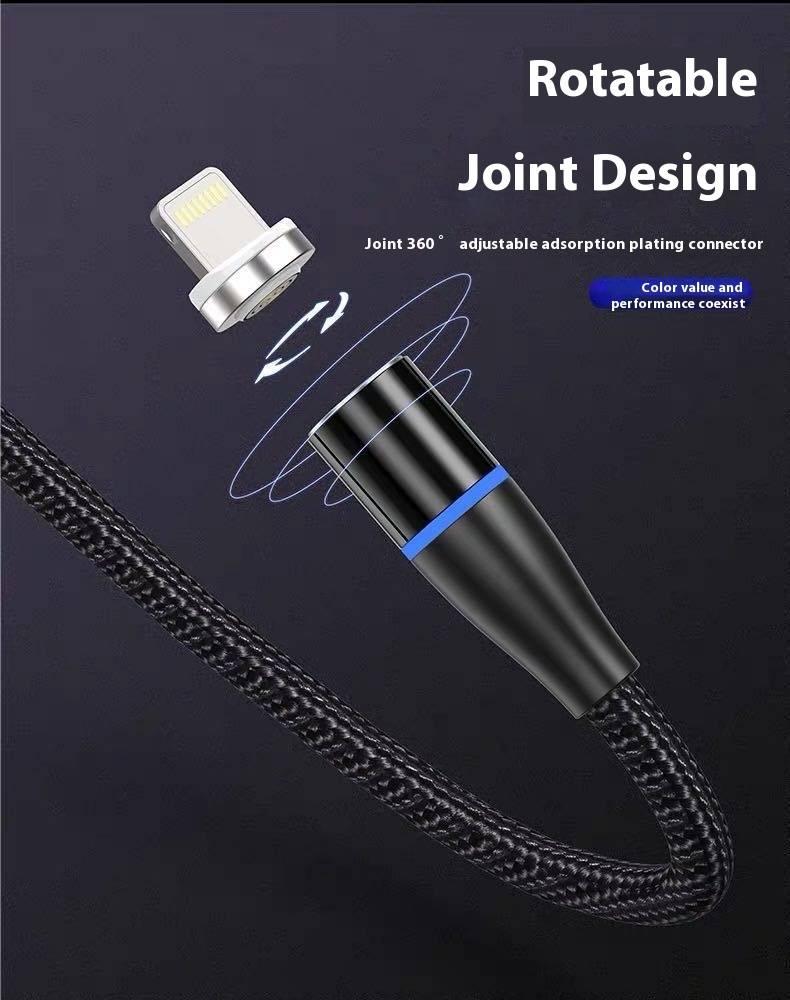Product Introduction of Magnetic suction data cable three in one super fast charging magnetic suction charging wire flash charging wire magnetic suction cable creative magnetic data cable Mobile Phone Accessories Led Smartphone 44