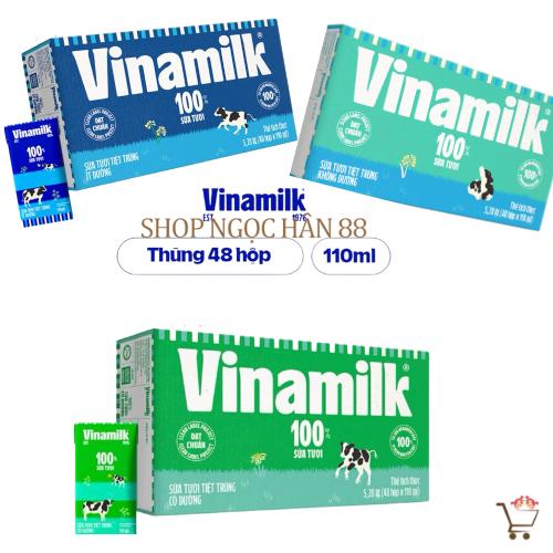 Sữa Tươi Vinamilk 100% thùng 48 Hộp x 110ml