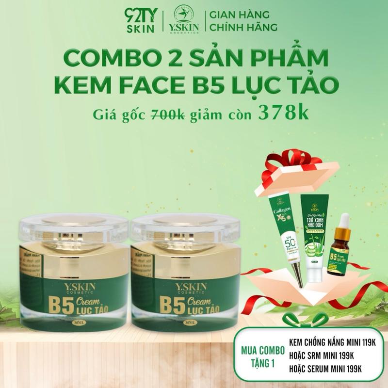 [ MUA 1 TẶNG 1 ]COMBO 2 SẢN PHẨM SIÊU TIẾT KIỆM[  KEM FACE B5  LỤC TẢO]  ( Tặng srm mini hoặc kcn mini khi mua 1 sp-  mua 2 sp tặng son nách  )
