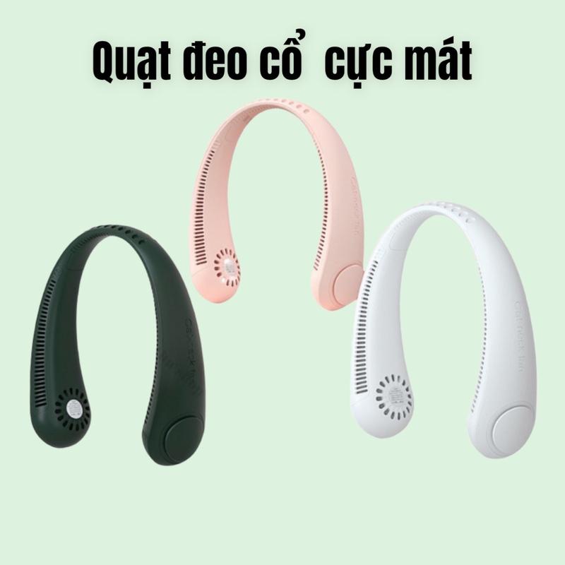 Quạt Đeo Cổ Mini Tích Điện Quạt Đeo Sạc USB Không Cánh Thông Minh, Quạt Gió goojodoq