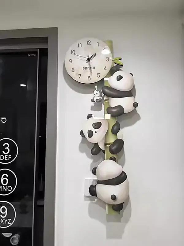 Đồng Hồ Treo Tường Gấu Trúc Lắc  Có LED Cute trang trí siêu dễ thương quà Tặng Tân Gia Decor Decor Phòng Decor Decor Phòng Tráng Gương 2