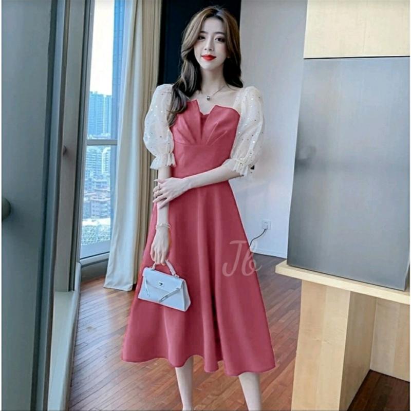 WearDiary Sizee M L XL Dressss Casual Kimnaraaaa / Gaun Kasual Pesta / Kekinian (Premium Quality) Jepang Kombinasi 2