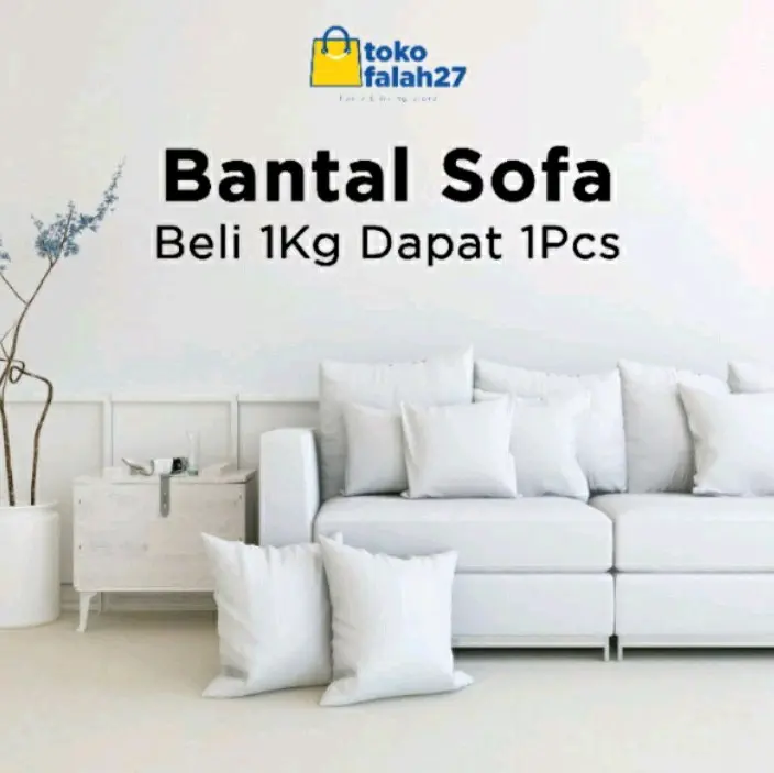 Bantal sofa Size  51x66 60x60 70x70 90x60 50x100 Katun Putih 0