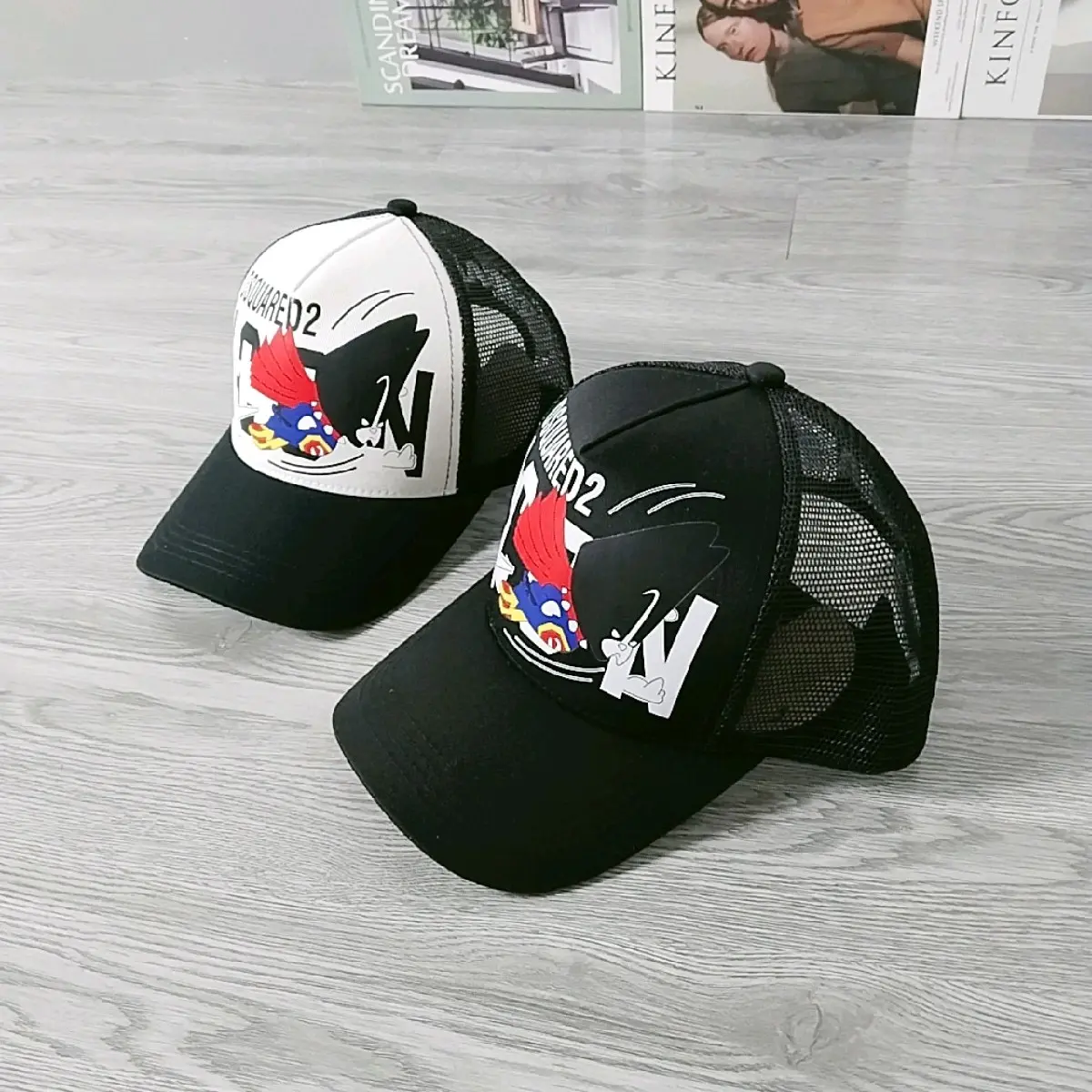 Mũ lưỡi trai D S Q2, nón D2, mũ lưới nam nữ phom cứng cáp thời trang Kaki Cap