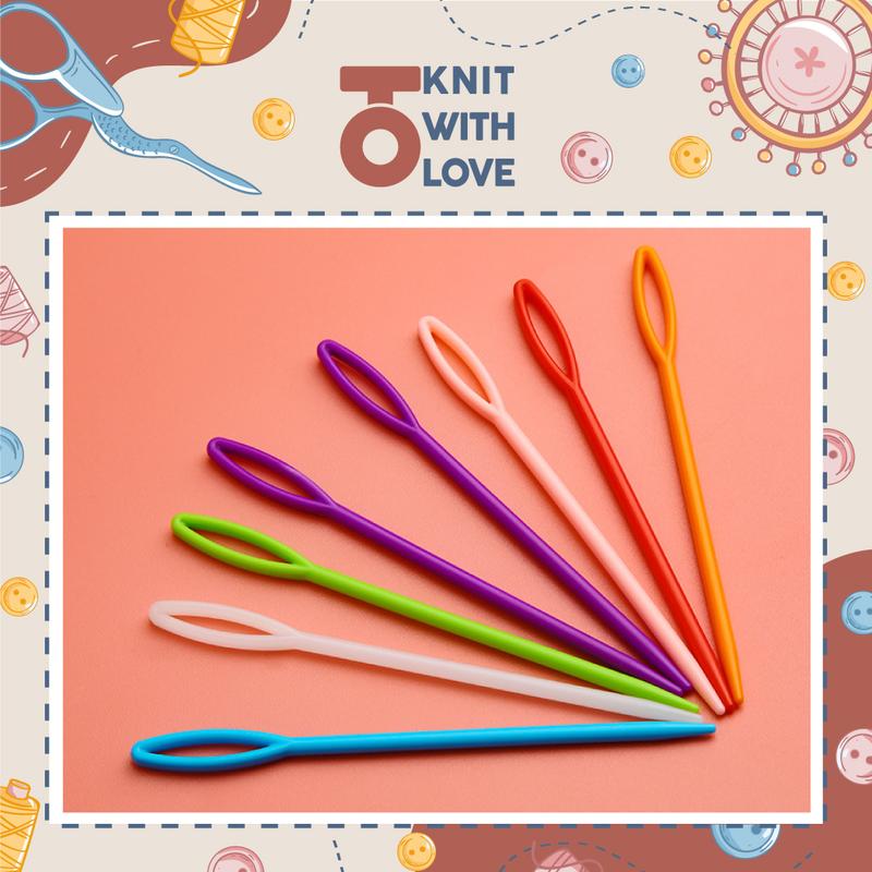  Set 5 Set 10 Kim khâu len bằng nhựa siêu rẻ nhiều size giúp khâu các sản phẩm đan móc từ len 