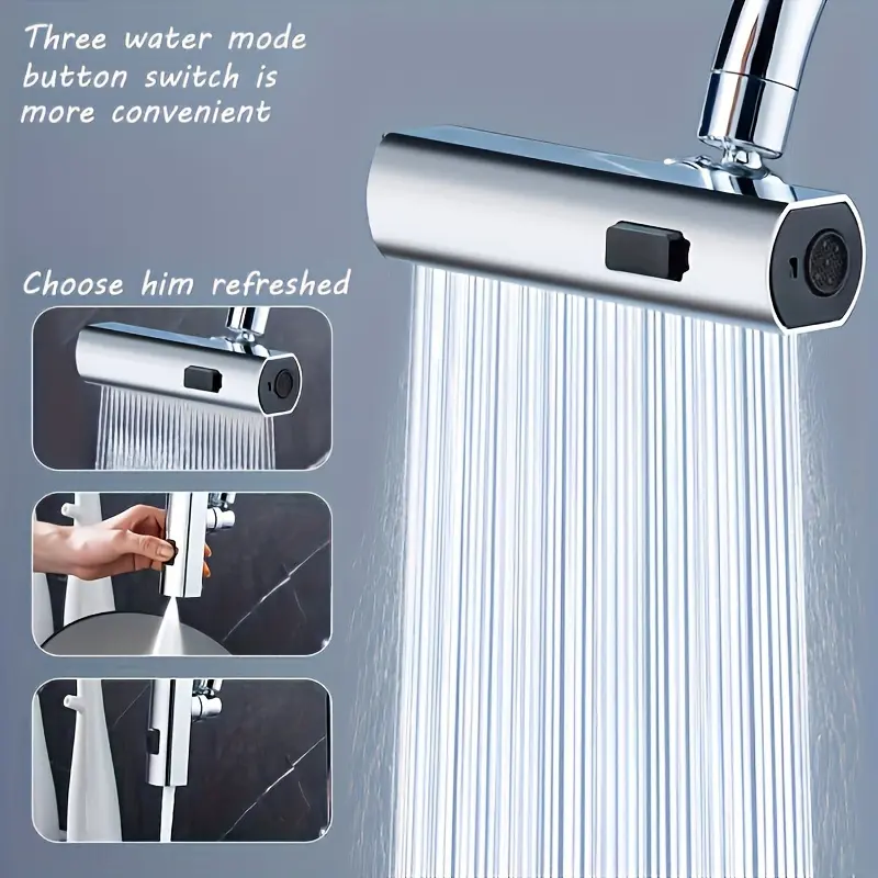 [Water-Saving] Three-Mode Faucet Aerator Adapter - Multifunctional Water-Saving Nozzle for Kitchen and Bathroom Sink Taps 5