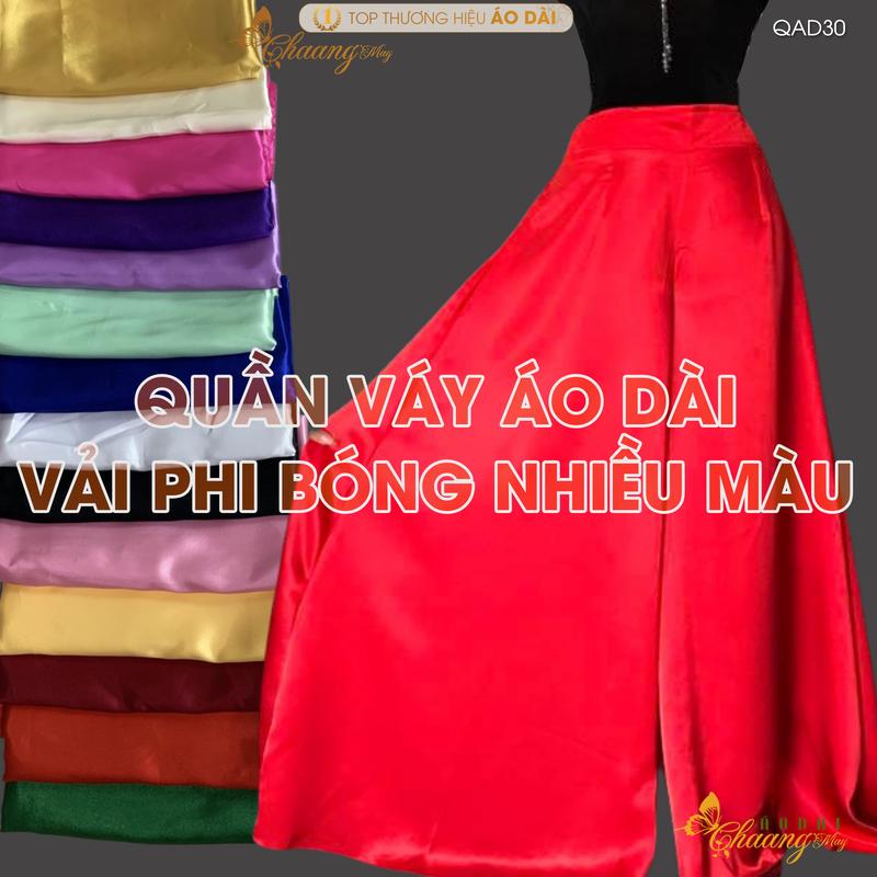 Quần giả chân váy đầm mặc áo dài cách tân nữ truyền thống may sẵn Phi bóng ống xéo loe rộng dự tiệc cưới lễ tết đẹp QAD30