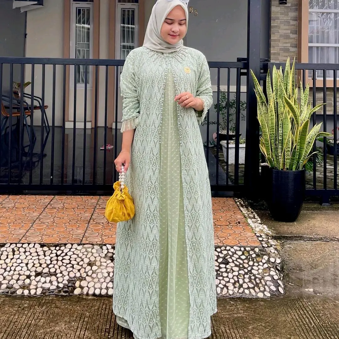 Gamis Ozias Brokat Jinha New Collection Dress Pesta Maxi