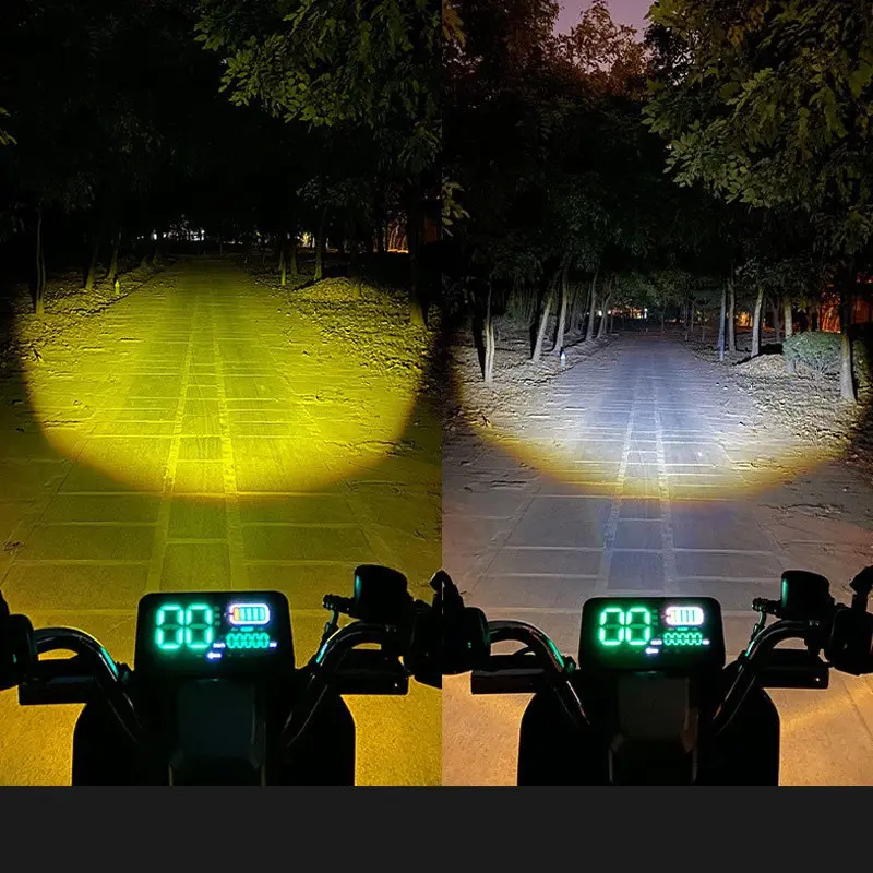 Đèn Lái Xe Mini, Đèn Chiếu Sáng LED, Màu Trắng Và Màu Vàng, Đèn Sương Mù, Không Thấm Nước, Đèn Chiếu Điểm, Thích Hợp Cho Ô Tô Và Xe Máy, Đèn Pha Thông Dụng Chùm Cao Và Thấp, 12-80V, Siêu Sáng 6